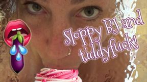 Sloppy BBC blowjob and titfuck, watch me make it wet and slippery, drool, bj, dick sucking, gag, dildo, tits, titfuck, candyxxkitty