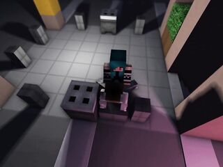 Minecraft porn parody - Sex of 2 sissies on a darksome night on the roof of a parking lot - 4K 60 FPS