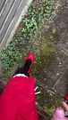 Cum public Crossdresser red stockings