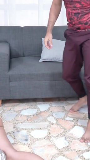 Lustful maid Jenifer Play Moreno wipes boss's cock with tongue and lips   Clip 1
