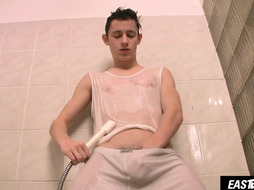 Teen boy washes his big dick by EastBoys