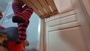 Ruslana In White Bra Sits On A Swing And Massages Penis Of Spiderman - Full