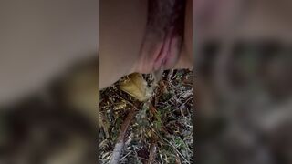 Desperate Public Pissing on Outdoor Trail