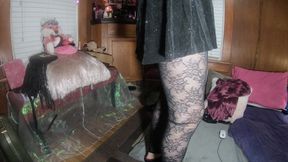 Daphne dancing in lacy tights and skirts