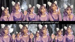 Cute kawaii girl smoking all whites for you!