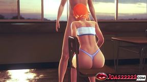 Gwen Tennyson Gloryhole Blowjob - Big Tits &amp_ Ass Redhead Takes Massive Cumshot in 3D Hentai