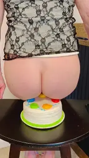 Blondes Bare Ass Crushes Your Birthday Cake