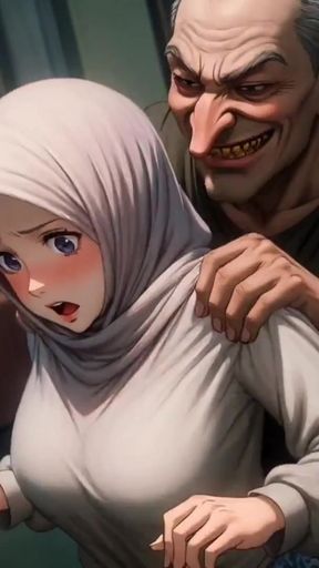 Hijabi Muslim Babes Degraded &amp; Ravaged by Ugly Fat Dirty Old Men - Squeezed, Kissed, Fucked Hard Part 2   Clip 1