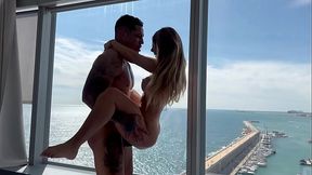 Petite blonde beauty gives deepthroat and rough blowjob before taking a hard fucking
