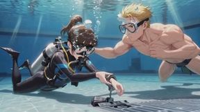 Scuba Diver Girl Swimpool Play