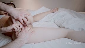 My stepbrother plays with my ass and stretches it