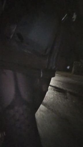 Hot Rainy Walk (garters and Bulge Meggings)