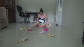 The evil maid slipped on a banana peel m