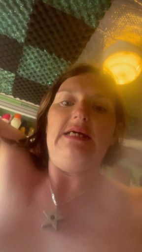 Hot, Hairy Hippy Gets Naked to Piss Standing up in the Bath