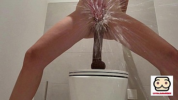 Explosion Squirt on Toilet from Riding huge BBC Cock
