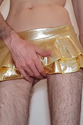 Golden Miniskirt -couldn't Wait- Try on