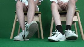 Two goddesses seductive and beautiful feet tempting, beautiful feet playing around!