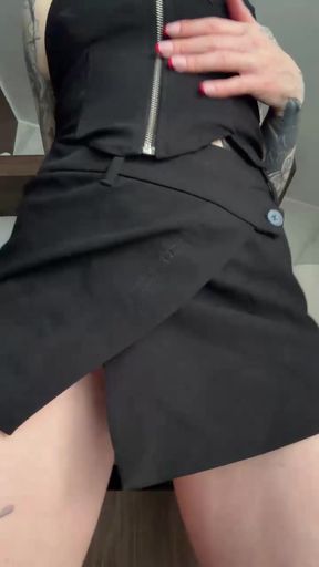 Thighs spread wide as she gets fingered