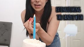 Extinguishing the flame of my cake with farts!