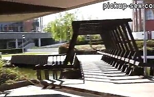 Czech girl flashes her boobs and pussy banged for money
