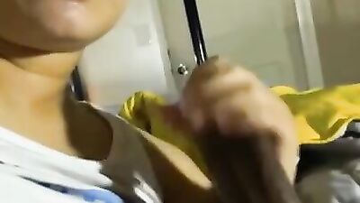 Cock-hungry Latina girl sucks black dick in POV-style video