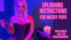 Sploshing instructions for mucky pups