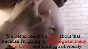 Touch my thick ass and pregnant belly, just a minute, cuck - Milky Mari`s cuckold motivation series #8