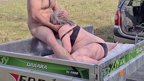 Granny Gobbles Cum After Hard Ass Fucking on Cam