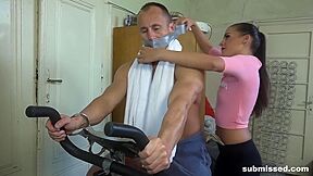 Kinny 18yo Jerks Chopper By Submissed Male Slave