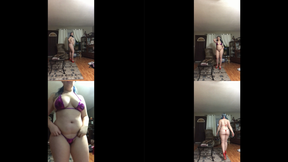 New Micro-bikinis: Modelling in Heels