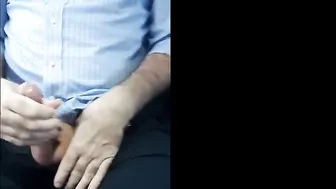 Twink Jerks Off on Bus with Big Cumshot