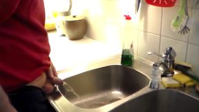John Is Pissing in the Kitchen Sink