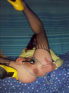Steel anal ball insertion and removal