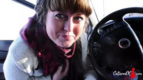 Deep sucking dick driver in the taxi instead of tip