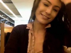 Hot Babe Flashes in Public Library