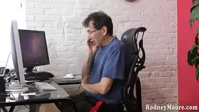 Vintage Simone Delilah hairy girl plays with cock