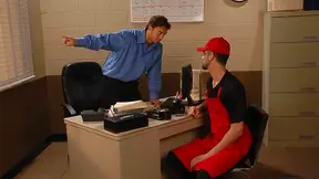 Horny manager Rocco Reed fucks Jake Steel real hard