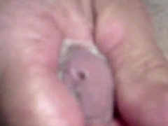 Twink's Webcam Handjob Small Cock, Big Condom Fun
