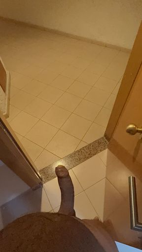 Showing off my big dick at hotel, where is the room service?