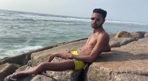 Big cock twink gets public massage then cumslut on the beach
