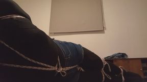 Amateur selfbondage crossdresser at home