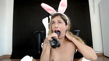 Slut Easter Bunny Cosplay Fucking her holes