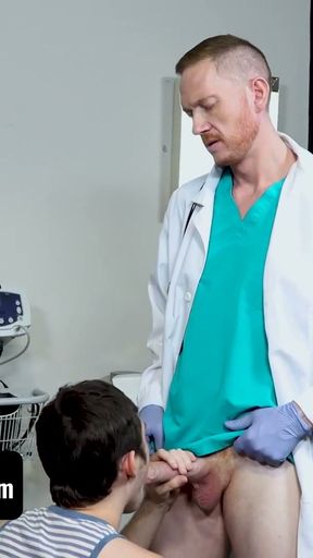Perv Doctor Gives Virgin Patient His First Prostate Exam - DoctorTapes   Clip 1