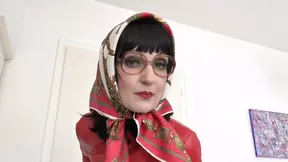 Big Vintage Glasses Demonstration - Headscarf Stepmom Makes You Cum