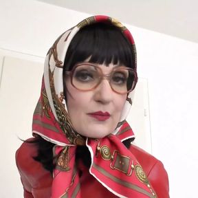 Big Vintage Glasses Demonstration - Headscarf Stepmom Makes You Cum