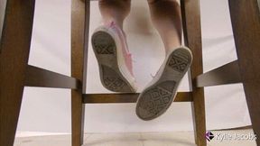 Sneakers Socks and Bare Feet Under Chair - Kylie Jacobsx - MP4 720p HD