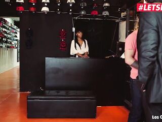 Letsdoeit - Hawt Black Teen Screwed Coarse By 2 Lads In Her Store