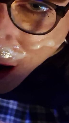 Suck, fuck and a huge Facial to swallow.   Clip 2