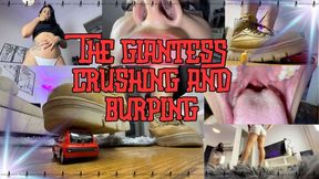 The giantess crushing and burping