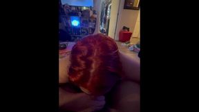 Sexy Redhead Sucking Black Cock and Balls